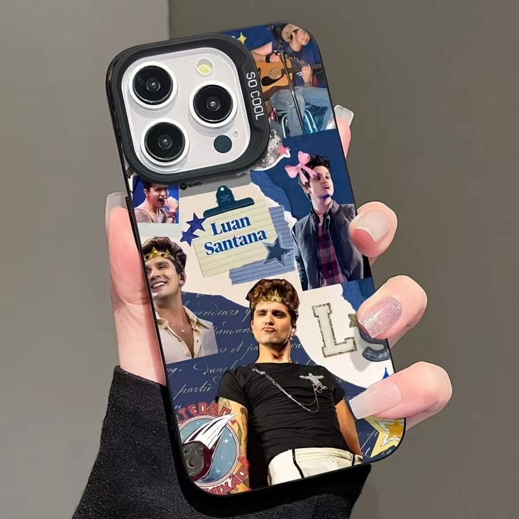Durável Capinha para iPhone 17/16/15 Pro Max Normal Capa para celular com colagem de pôsteres de LuanSantana