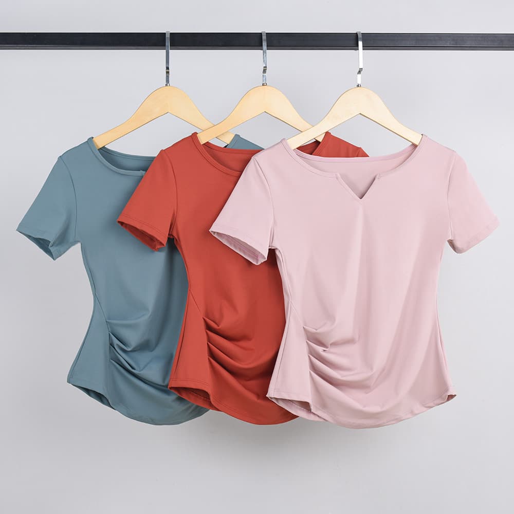 Roupas de Yoga de manga curta feminina verão fino esportes camiseta magro olhar correndo treinamento roupas de Fitness t