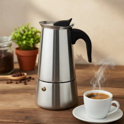 Cafeteira Italiana Moka Inox 200ml 300ml 450ml – Café Expresso Encorpado no Fogão