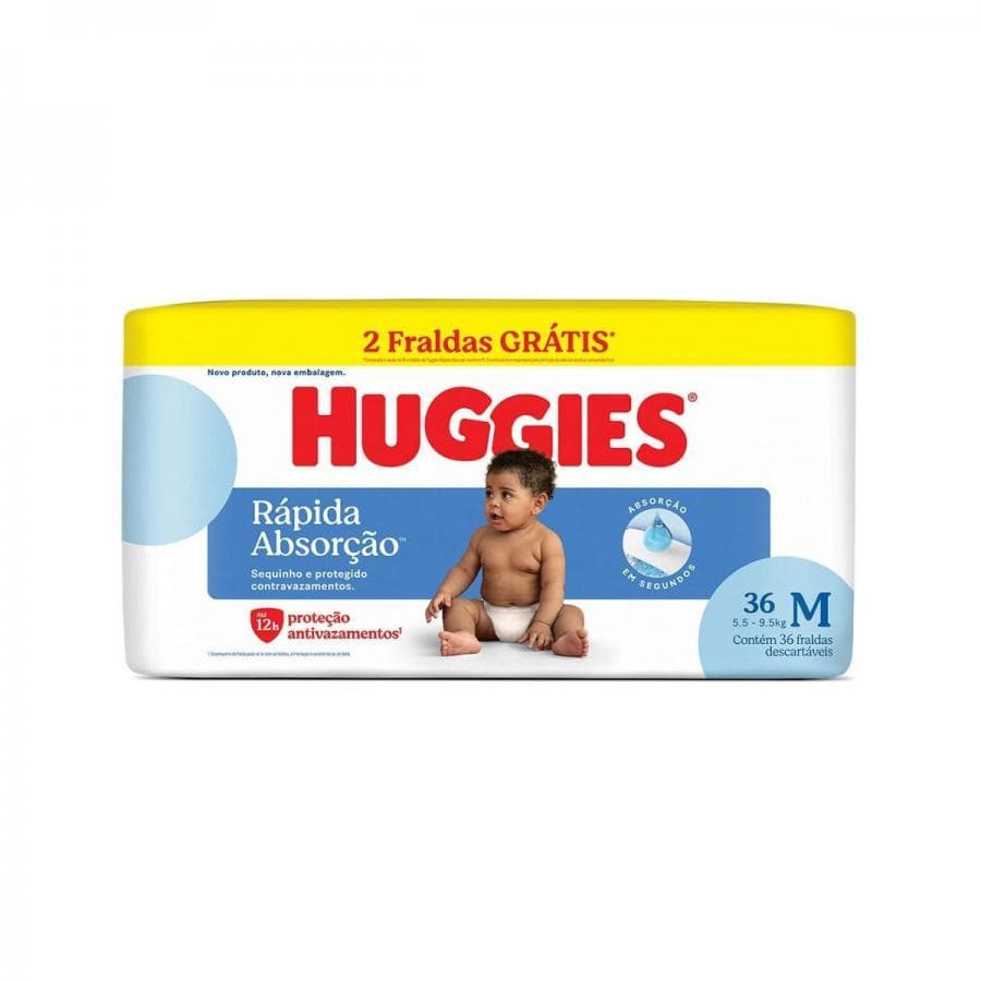 Fralda Huggies Tripla Protecao Meguinha M 36 Unidades
