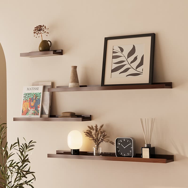Prateleira divisória plana de parede estilo Medieval, suporte de parede para fundo de quarto, Rack de armazenamento de l