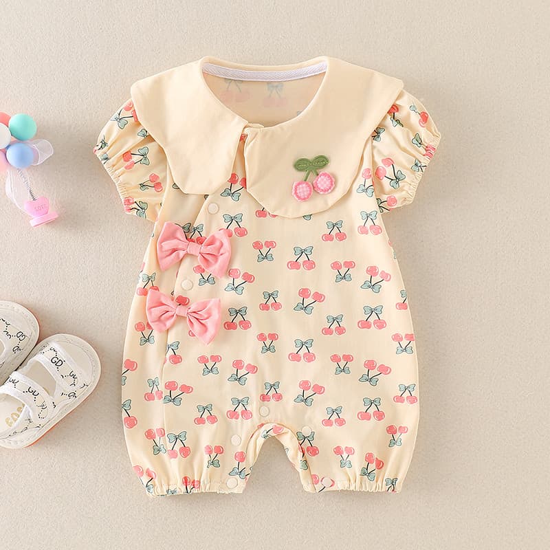 Bebê roupas de bebê roupas de verão bebê recém-nascido menina macacão princesa mês cheio cem dias macacão verão estilo f