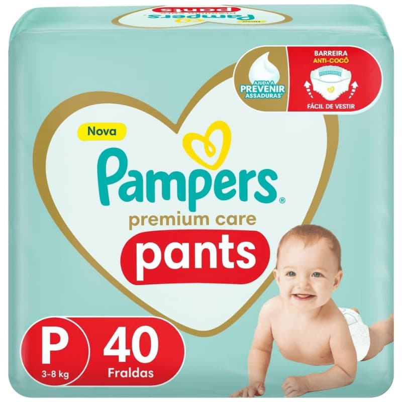 Fralda Pampers Premium Care Pants Tamanho P 40 Unidades