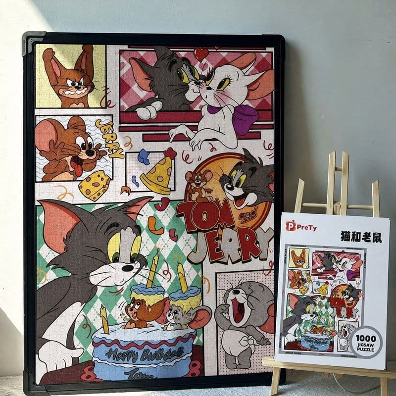 Gato e rato quebra-cabeça brinquedos infantis brinquedos educativos brinquedos divertidos quebra-cabeça concentração tre