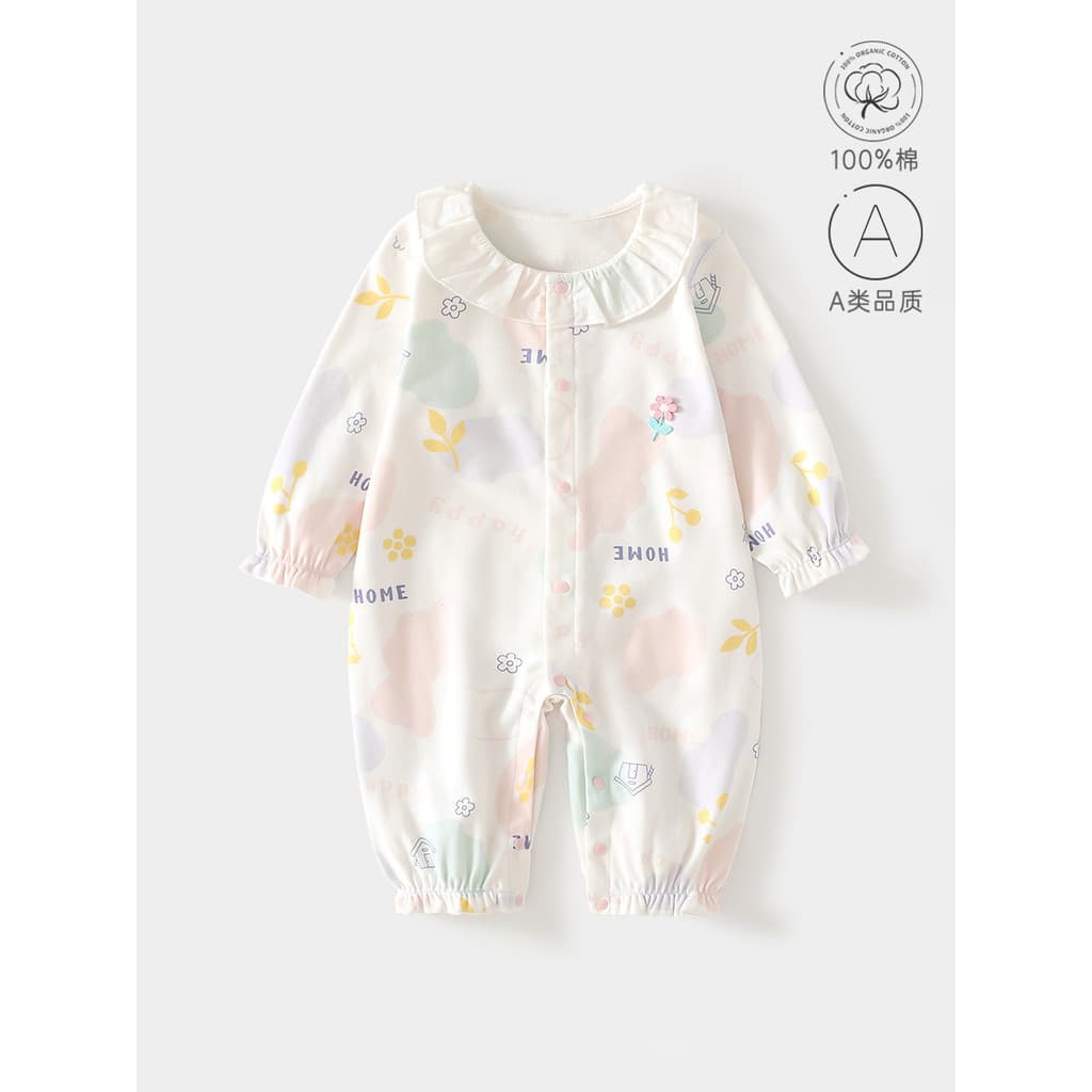 Bebê bebê primavera roupas do bebê menina macacão pequeno mensal Outing roupas primavera puro algodão macacão início da 