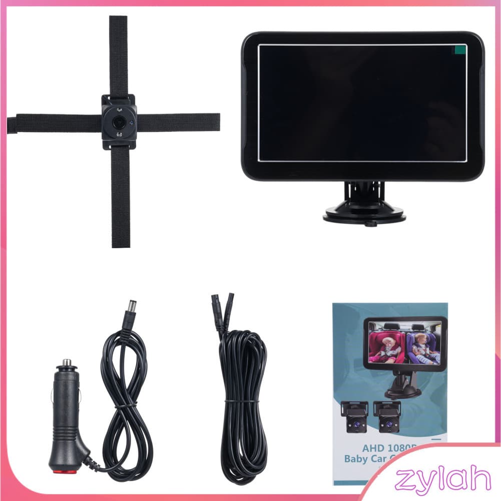 Zylah.br 7 Câmera de carro para bebê 1080P HD Resolução 150 ° Grande Angular Espelho do banco traseiro com visão