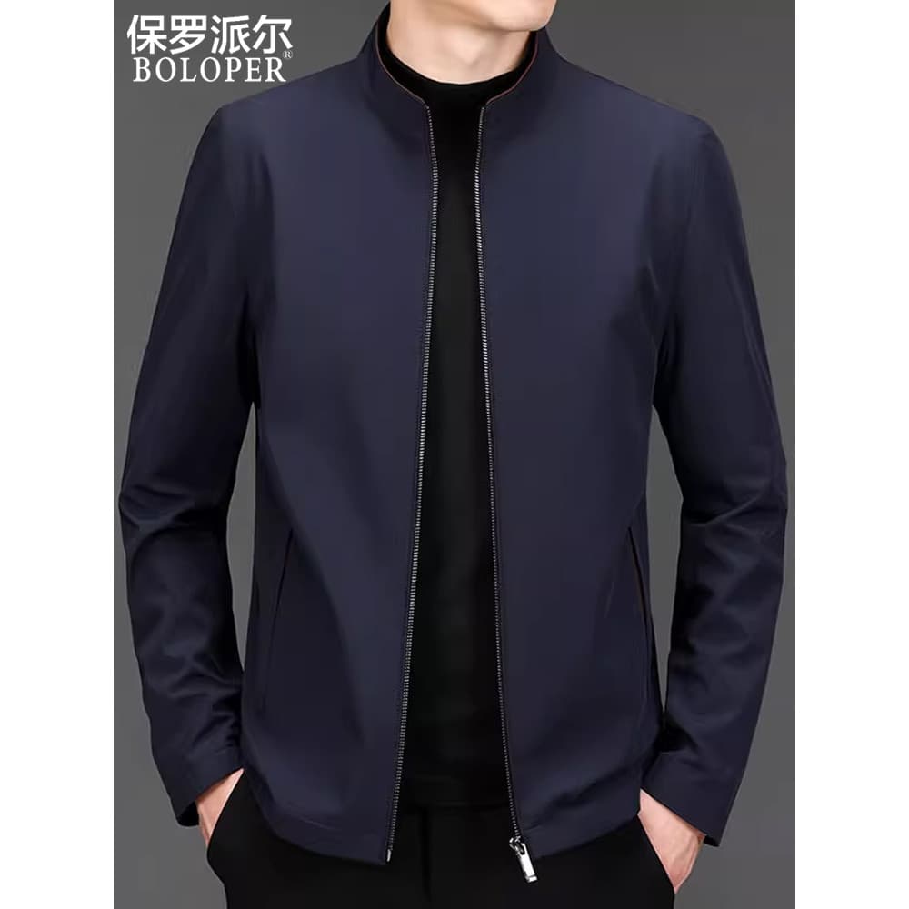 Paul roupas masculinas 2026 outono nova jaqueta masculina gola negócios de meia-idade Casual jaqueta masculina primavera