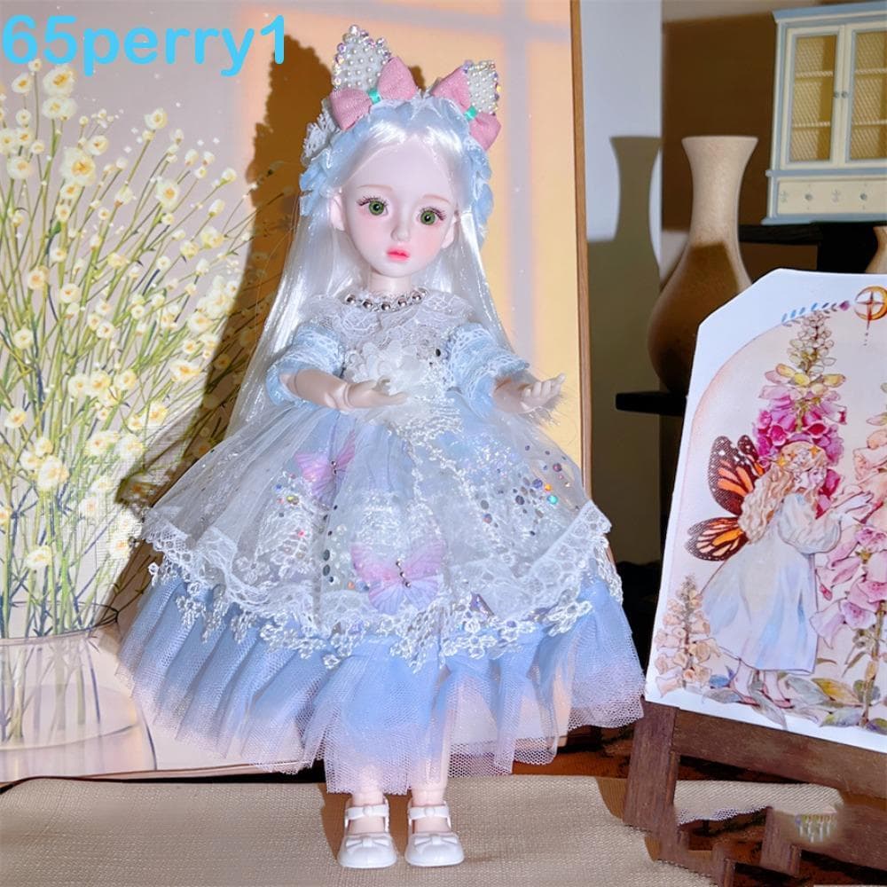 Brinquedo De Vestir DIY Para Meninas , Olhos Azuis Estrelados Coelho Menina Boneca BJD De 30 Cm , Bonecas Articuladas