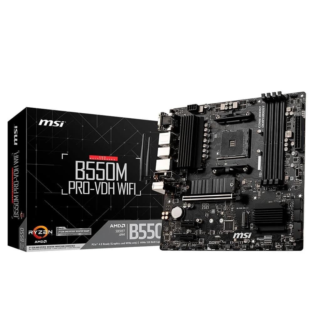 Placa Mae Msi B550m - A Pro VDH Amd Ryzen Am4/ Ddr4/ Matx Hdmi/Dvi - WIFI