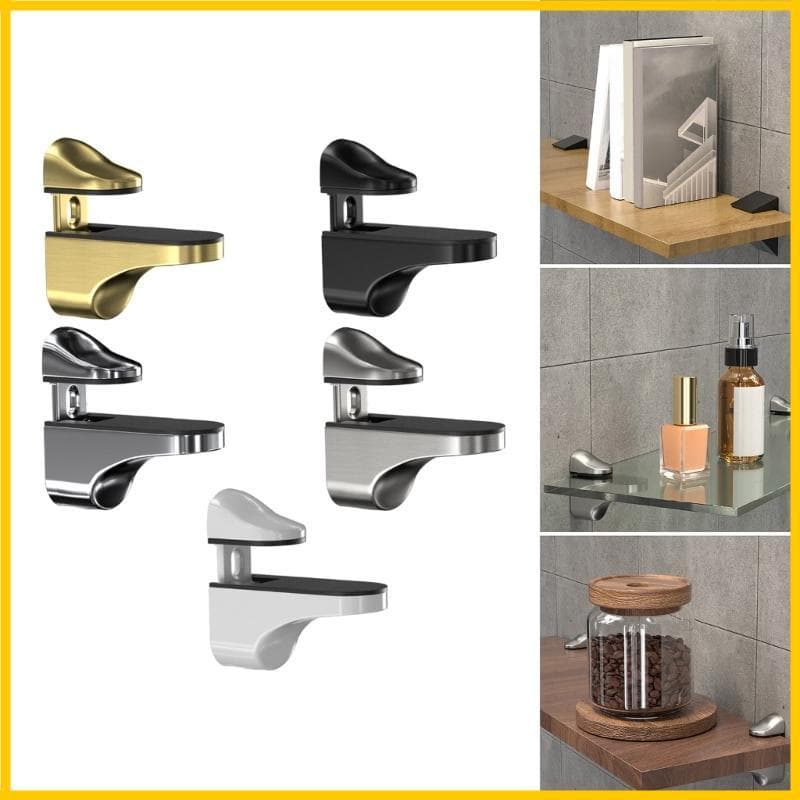Metal Prateleiras Vidro Suportes Ajustáveis Braçadeiras Montagem Parede Elegante Suporte Prateleira Inst