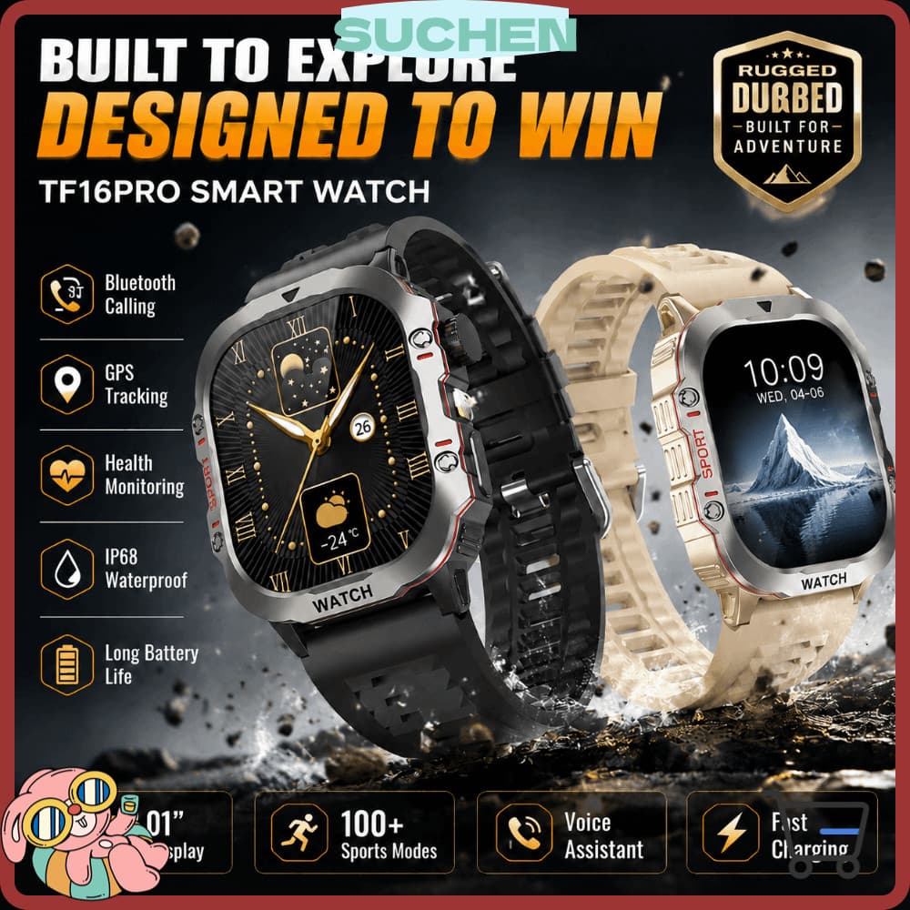Relógios Inteligentes SUCHENBRI , Smartwatch Relógio Inteligente Masculino Original Com Monitor Cardíaco TF16 , Chamada 