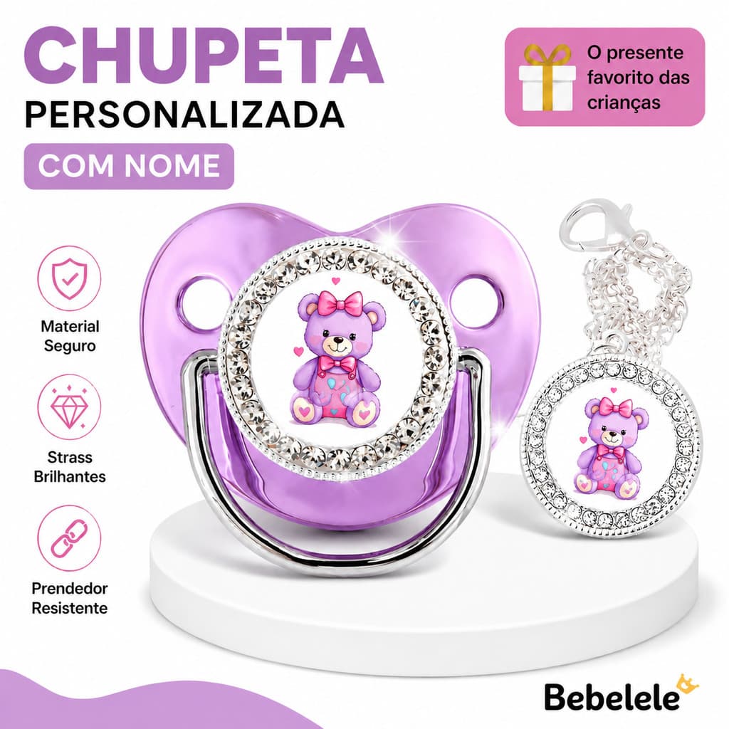 Chupeta ortodôntica para bebê, personalizada com o nome do bebê, chupeta de silicone BPA Free &Y8VV