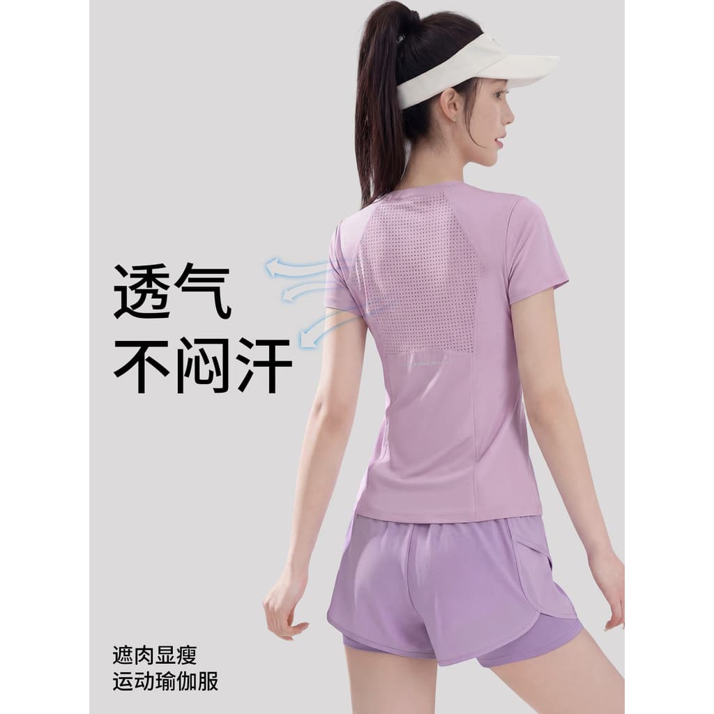 Verão maratona esportes ao ar livre terno feminino Fitness zíper roupas de Yoga de manga curta roupas de secagem rápida 