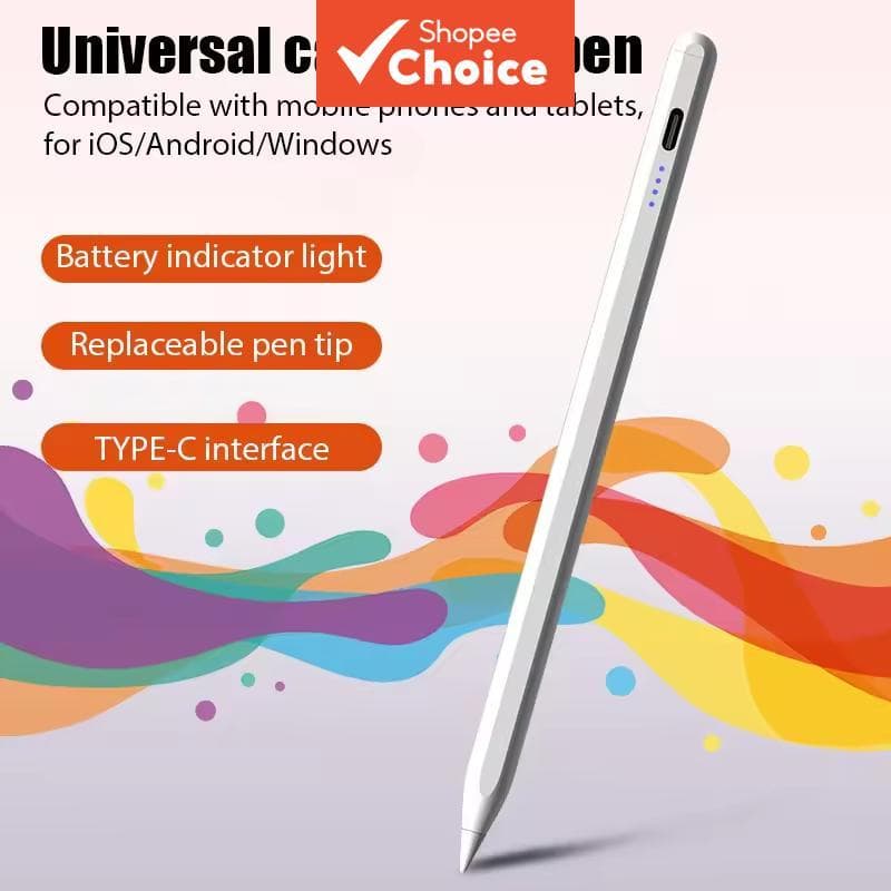Caneta Universal Stylus para Tablets e Smartphones, Caneta Touch para iPad Apple Pencil 2 1, para Xiaomi Stylus