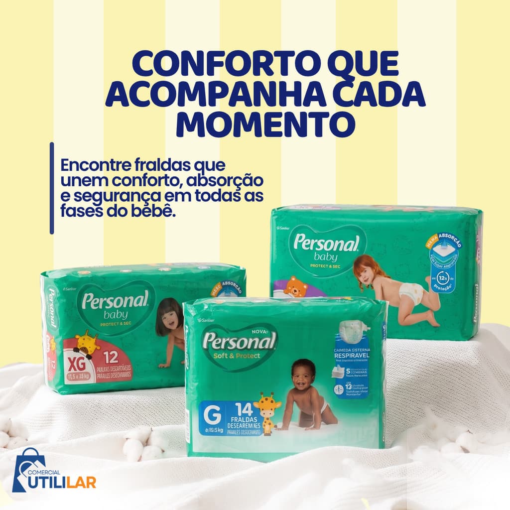 Fralda Descartável Abre e Fecha Mega Absorção - Personal Baby