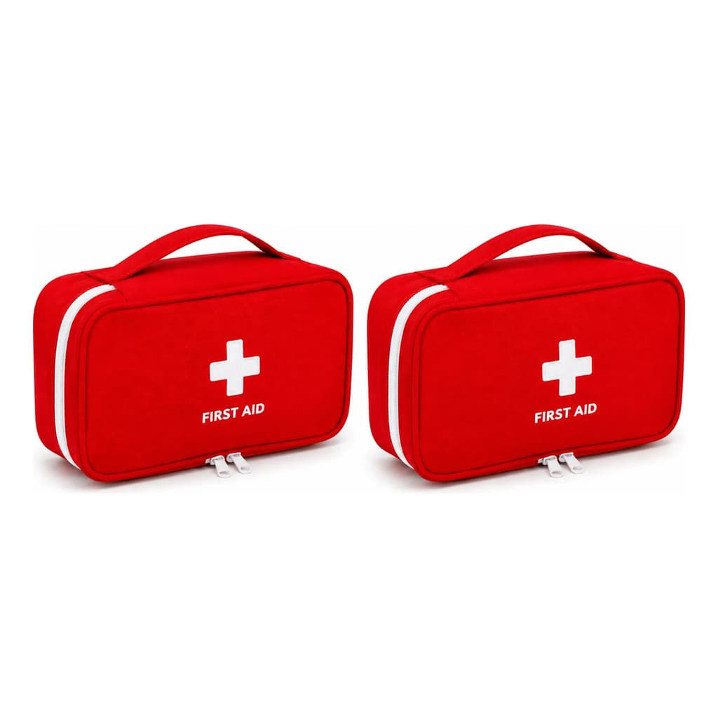Kit 2 Bolsa Necessaire Multiuso Primeiros Socorros Vermelha