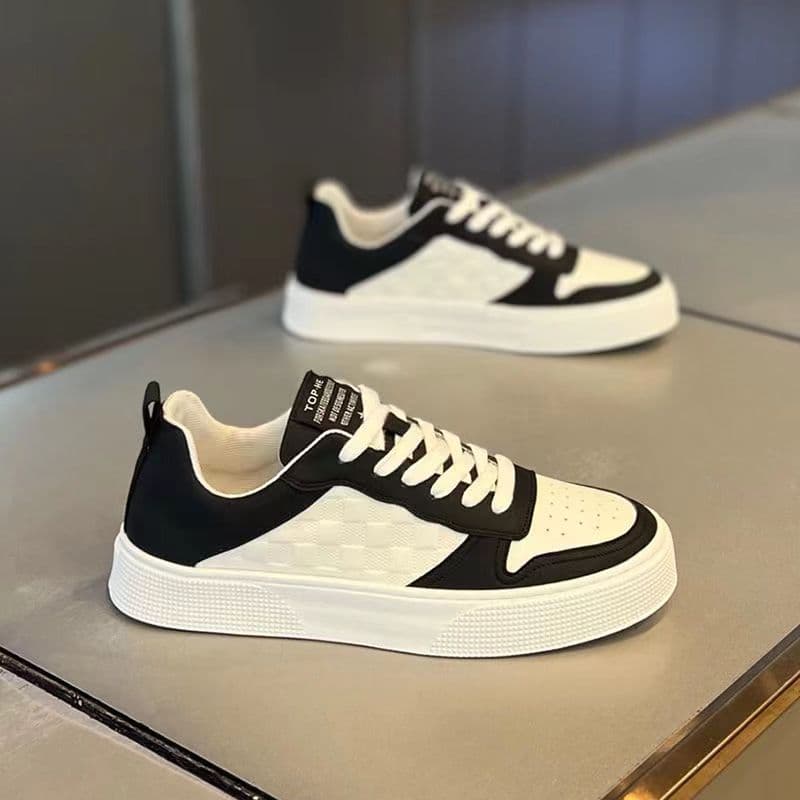 Tênis brancos, sapatos masculinos da moda, tênis esportivos casuais, tênis de skate