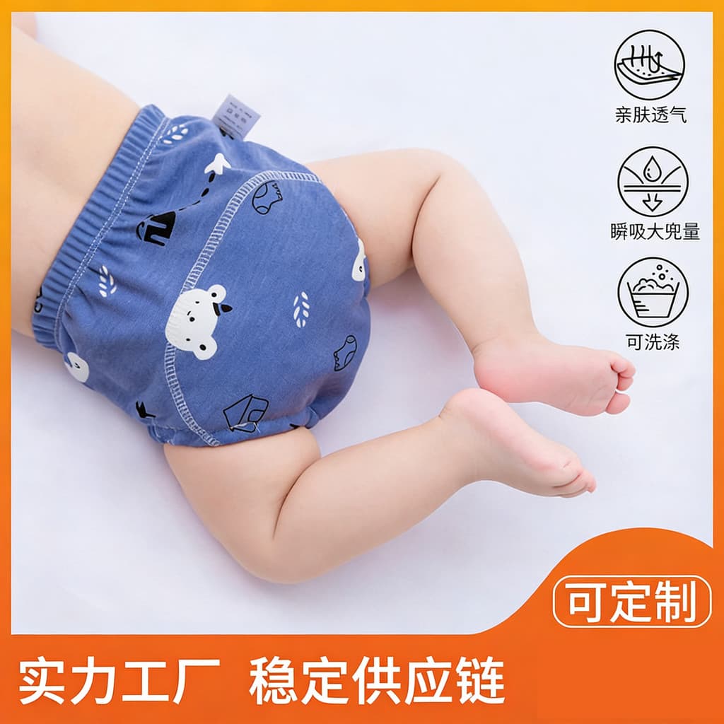 Calças de aprendizagem infantil calças de treinamento respirável fralda do bebê bolso fraldas de toalete virilha fraldas