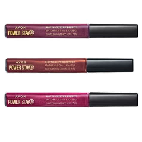 Batom Líquido Avon Power Stay Matte Glitter Effect
