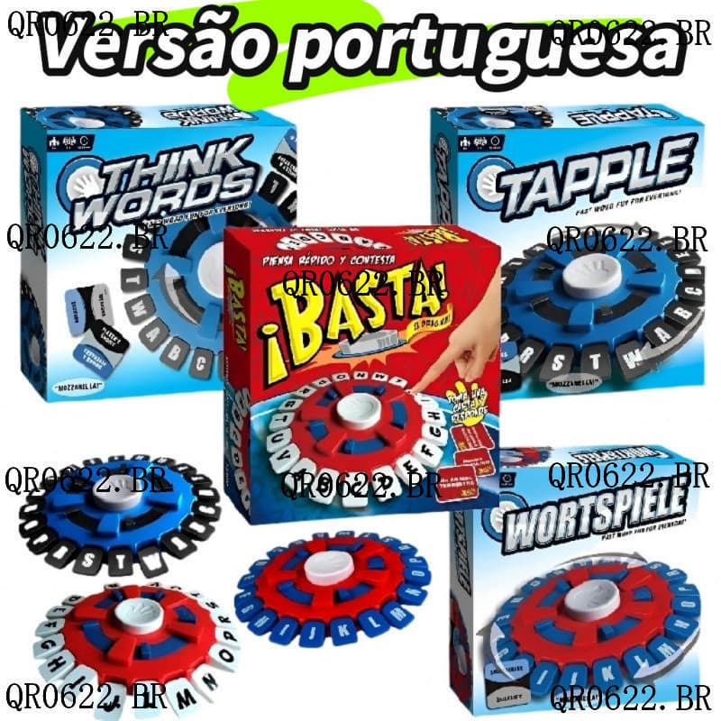 Versão portuguesa tapple jogo de palavras, jogo de tabuleiro de família em ritmo acelerado