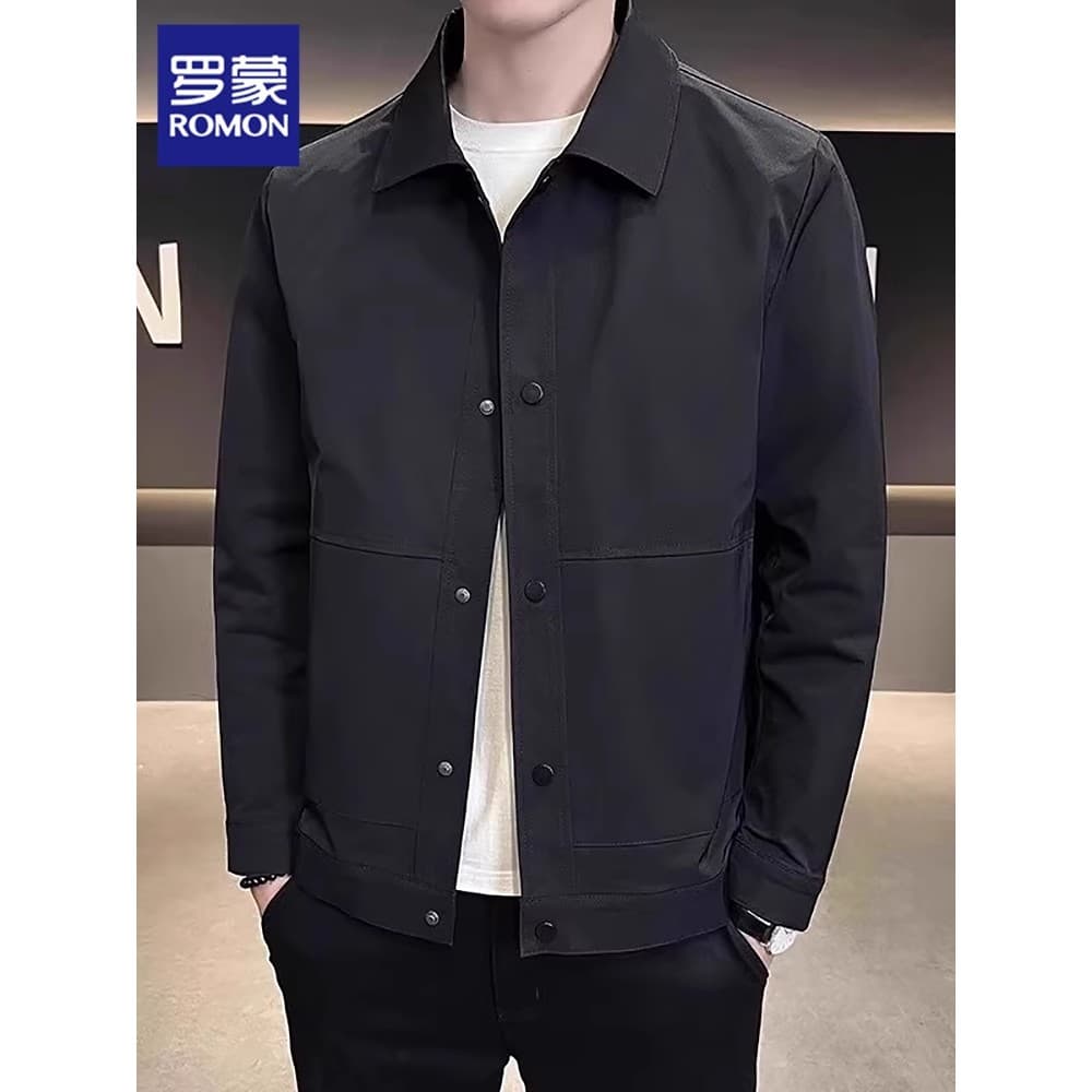 Romon outono jaqueta masculina 2026 novo estilo lapela administrativa berinjela jaqueta High-End negócios Casual jaqueta