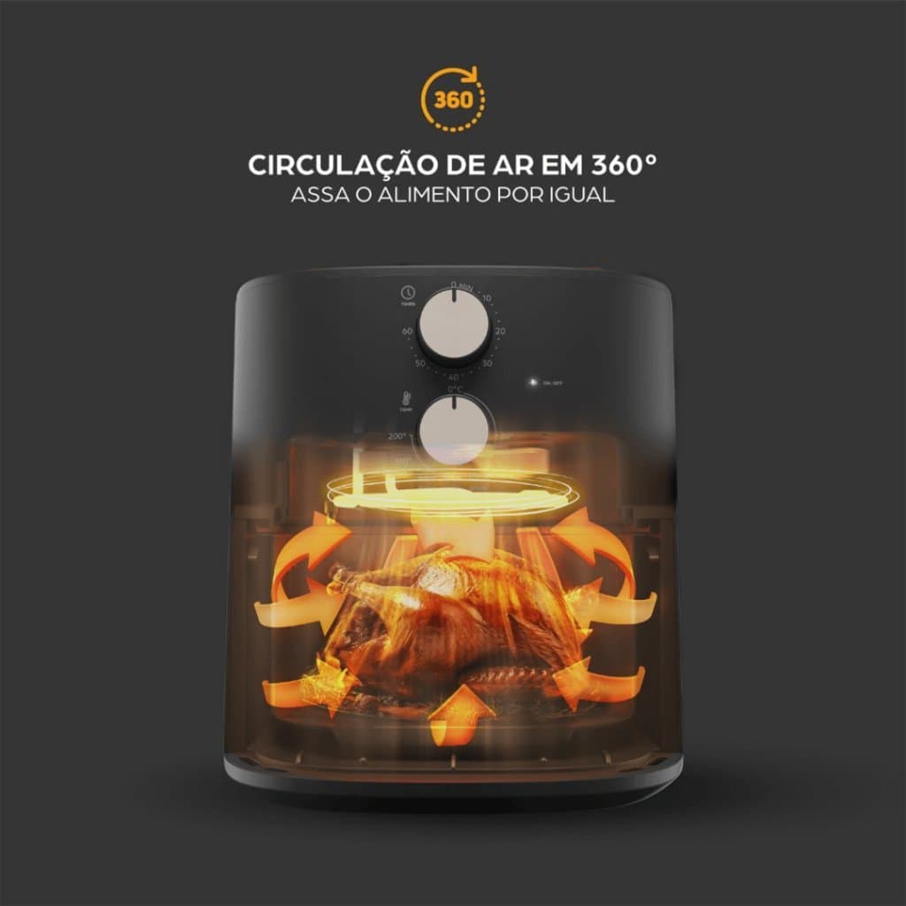Fritadeira WAP Sem Óleo 5,2L Alta Potência 1500W