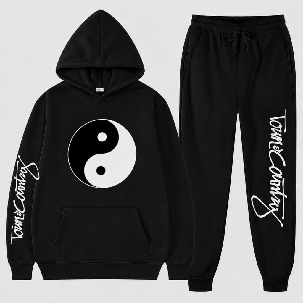 Conjunto Moletom Canguru + Calça Jogger yin Yang Tony country Unissex Qualidade Premium - Estilo Nacional