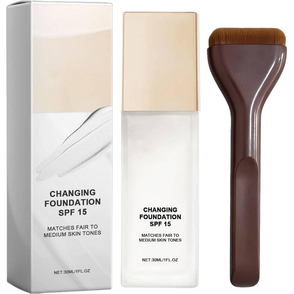 Base de Maquiagem Luxuosa com Mudança de Cor SPF15 - Maquiagem Líquida para Tipo de Pele Madura - Base com Mudança de Co
