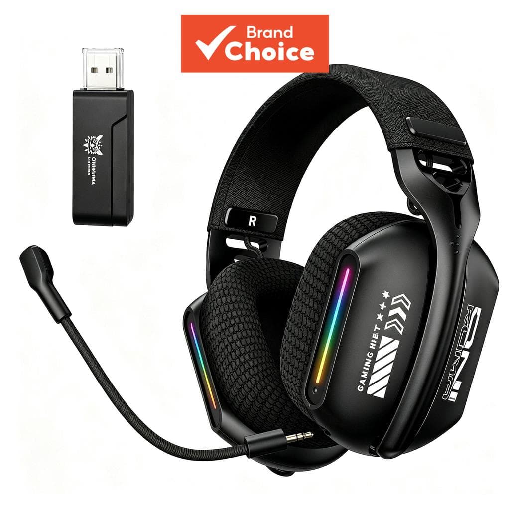 ONIKUMA GT808 Fones de Ouvido Tri-Modo Bluetooth 2.4G Fones com Fio Fones de Ouvido para Jogos Esportivos Eletrônicos