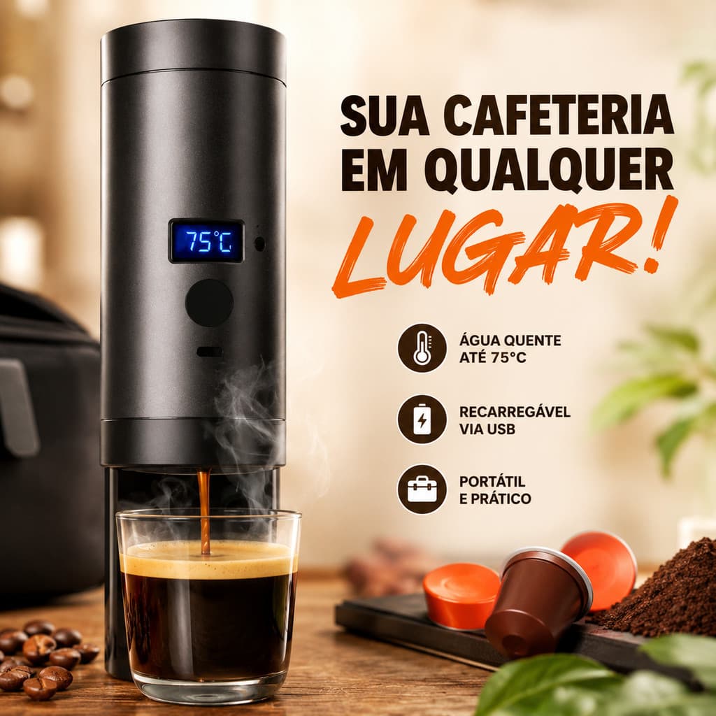 Cafeteira Portátil Expresso 3 Em 1 Cápsula Pó Elétrica Carro Adaptador Cápsulas Grandes Pequenas Pó De Café 72W Rapida