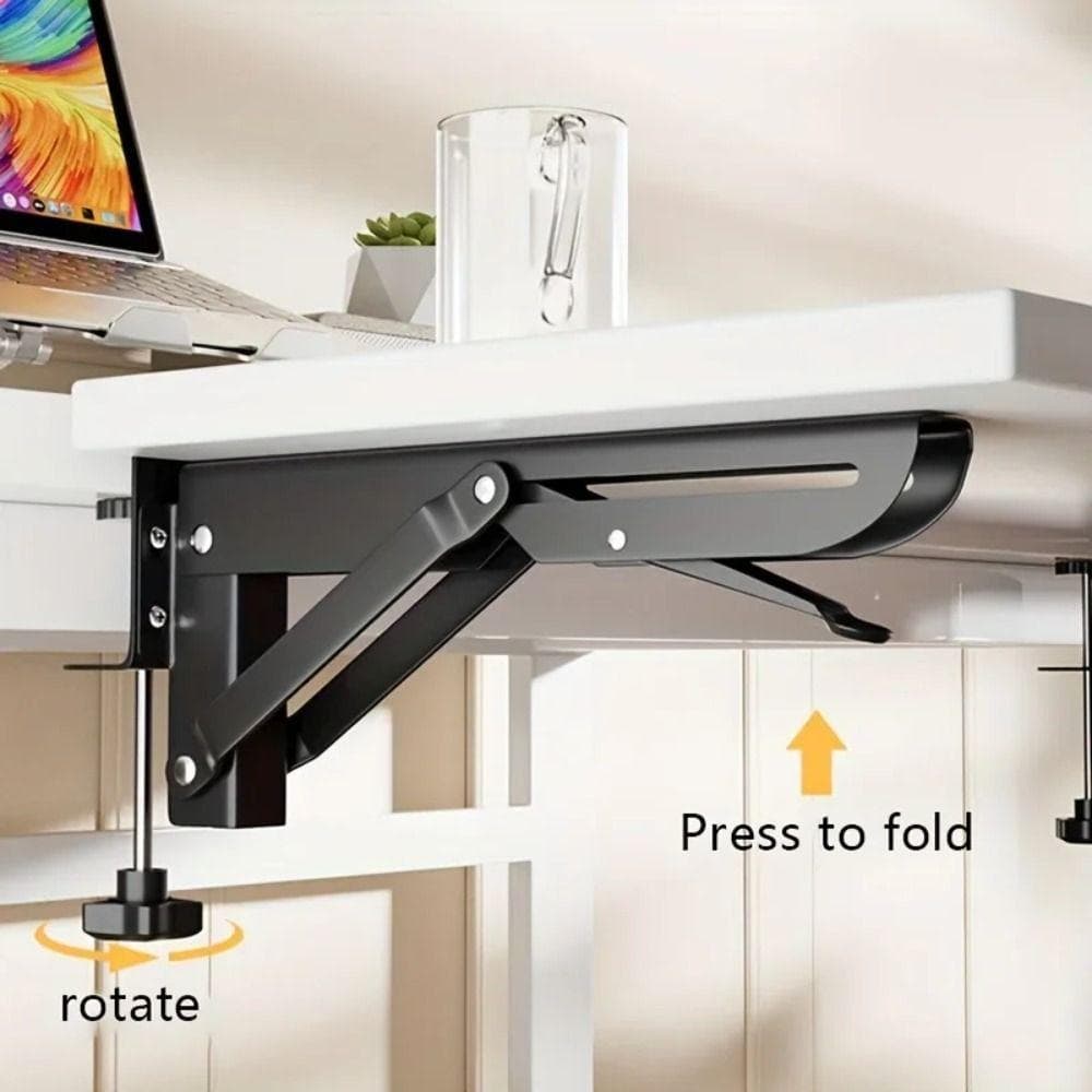 INTREE 2 Pcs Rack De Placa De Extensão De Mesa , Suporte De Prateleira Dobrável Em Forma De L , Montado Na Parede
