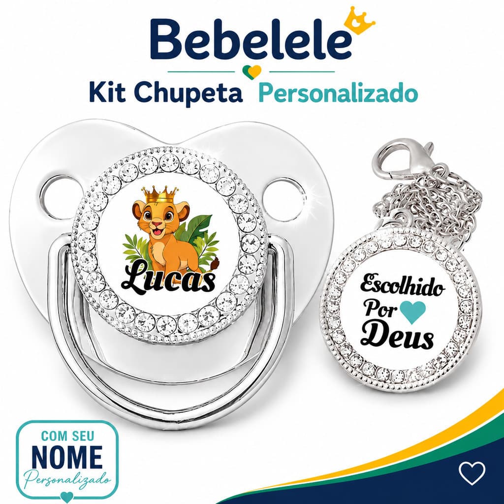 Chupeta para bebês com nome personalizado do bebê, chupeta de silicone BPA Free &IRJ8