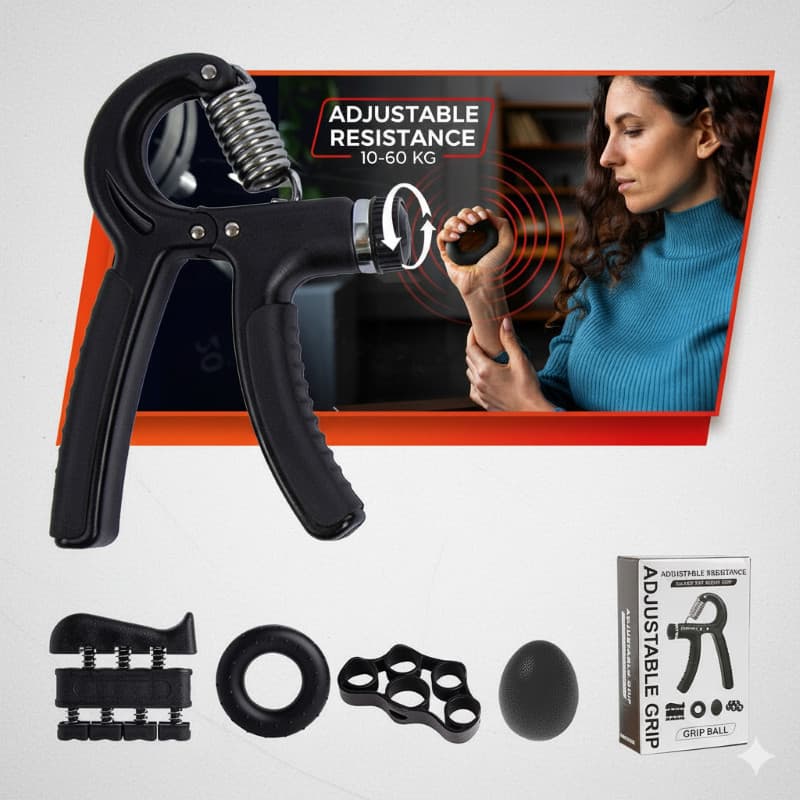 Kit Hand Grip 5 Em 1 Fortalecedor Mão Antebraço Com Contador Ajustável Mola Aperto Fisioterapia Musculação Treino Casa