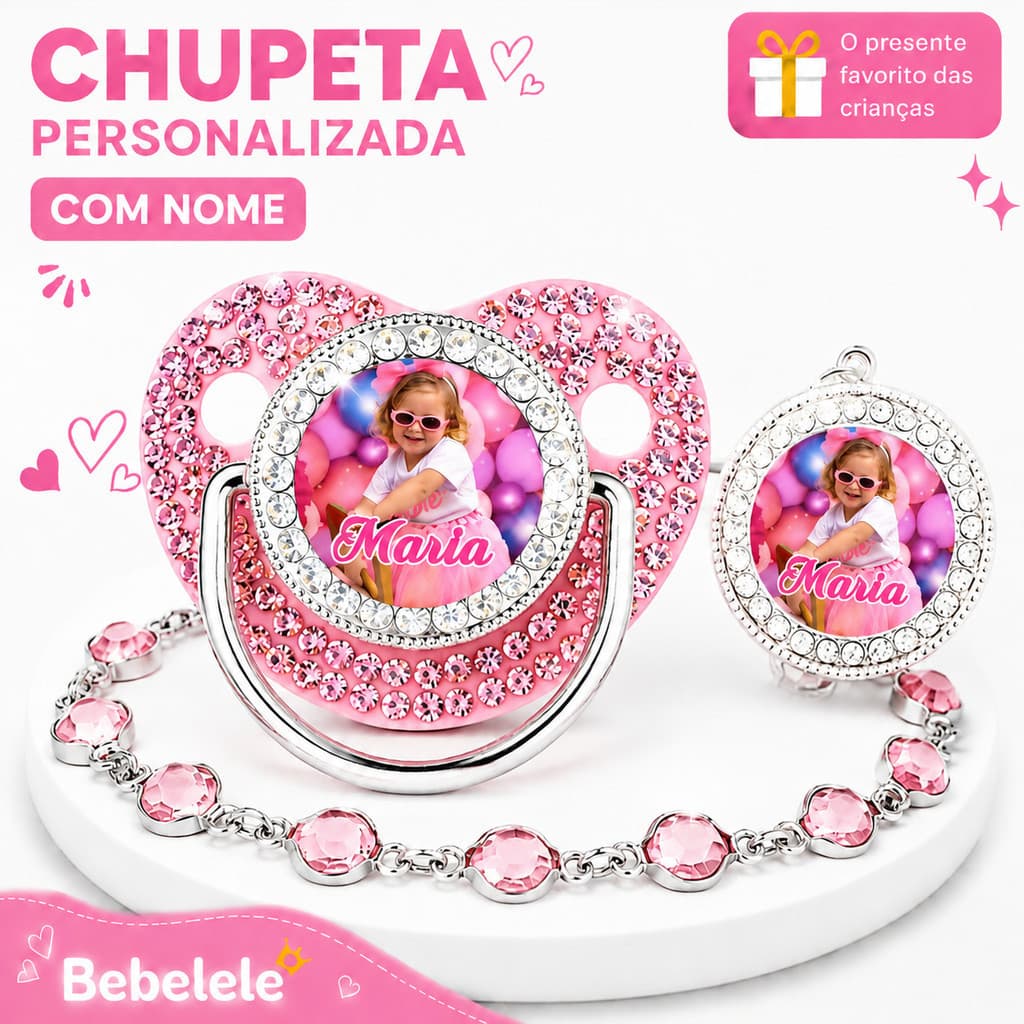 Chupeta para bebês com Foto personalizado do bebê, chupeta de silicone BPA Free &CJD5