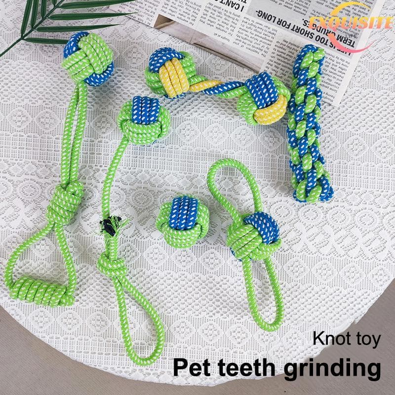 [EL-t] Mordidela Brinquedo Para Cães De Estimação Filhote De Cachorro Corda De Limpeza De Dentes Nó Brinquedos De Treina