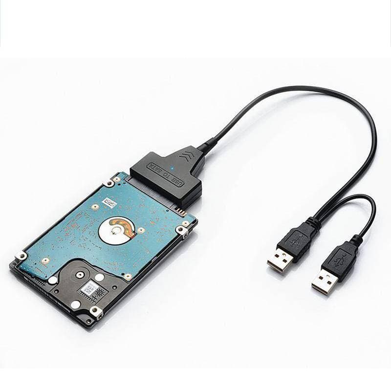 Cabo ADS SATA Para Laptop SSD 2.5 Polegadas Desktop HDD Adaptador USB 2.0 De Disco Rígido Externo Com Porta De Alimentaç