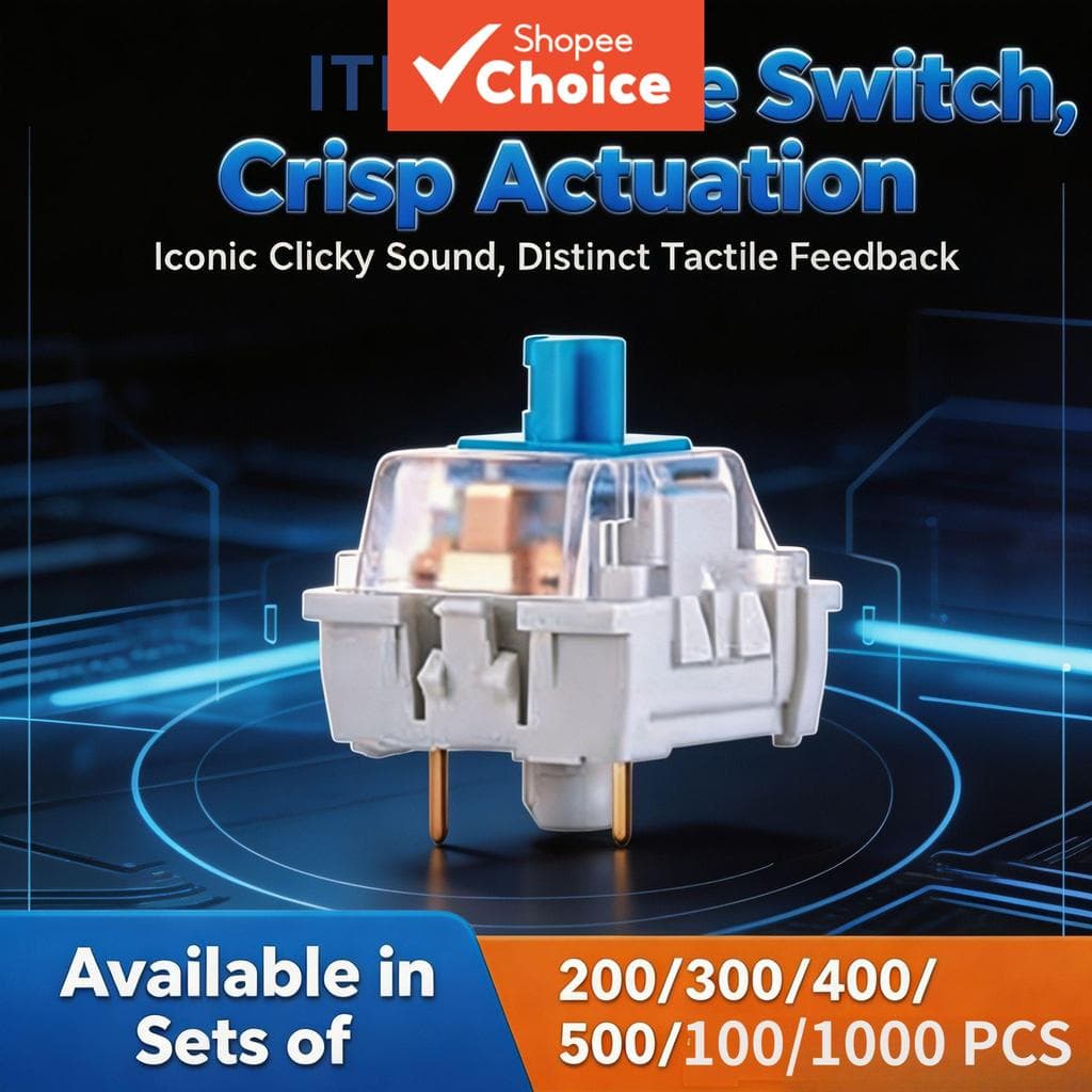 Interruptor de Teclado Mecânico Azul ITLY Blue Clicky Switch MX 3/5 Pinos, Substituição Universal de Interruptores para