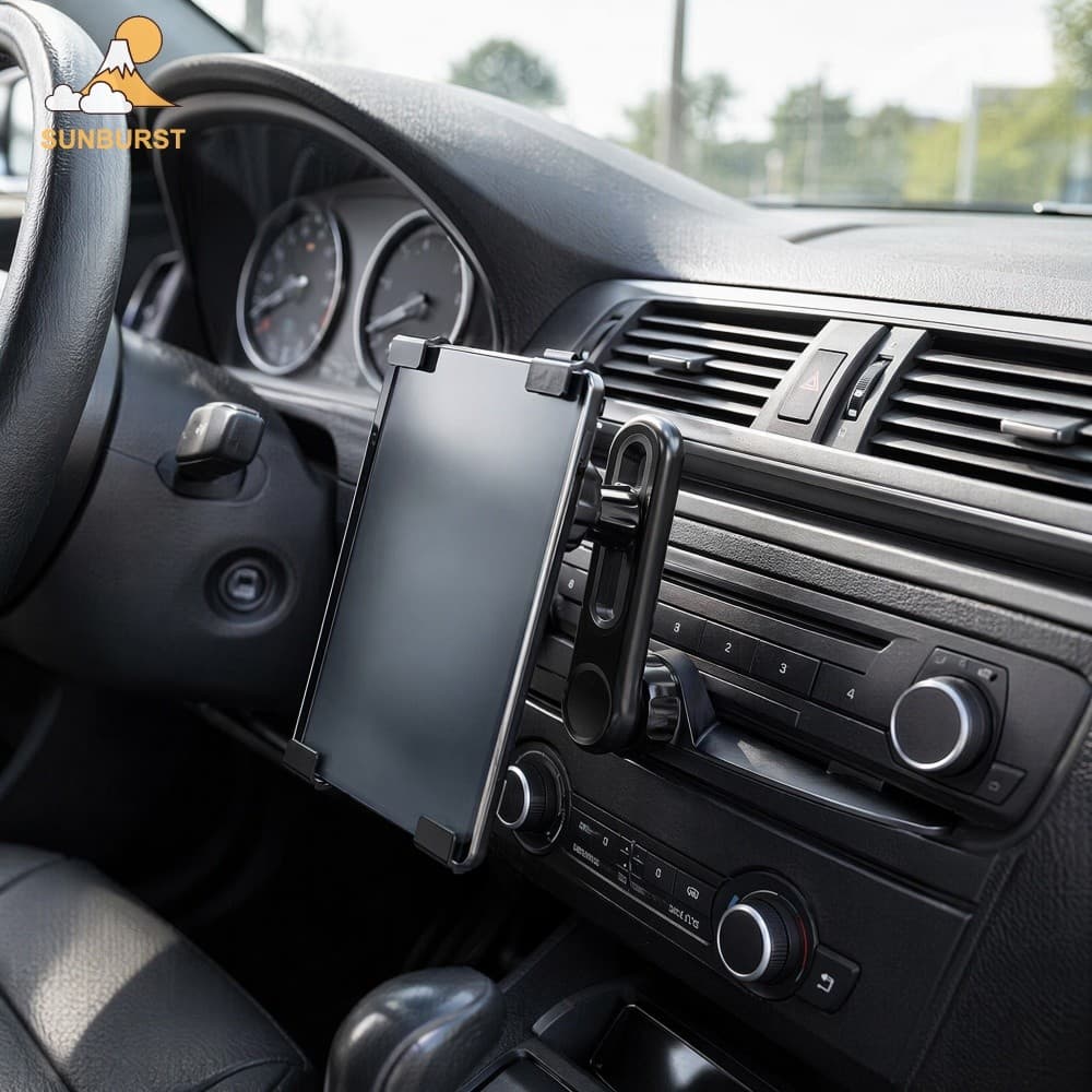 [Sunburst1 . br] Suporte De Cd Estéreo Para Carro Portátil Ajustável Com Rotação De 360 Graus Tela CarPlay