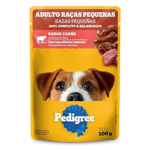 Pedigree - Ração Úmida Para Cachorros, Sachê Carne ao Molho Adultos, Raças Pequenas, 100g