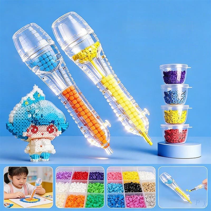 Kit de 1000 Peças de Miçangas Fusíveis DIY, Brinquedo Artesanal 3D com Acessórios, Brinquedos Educativos para Crianças 1