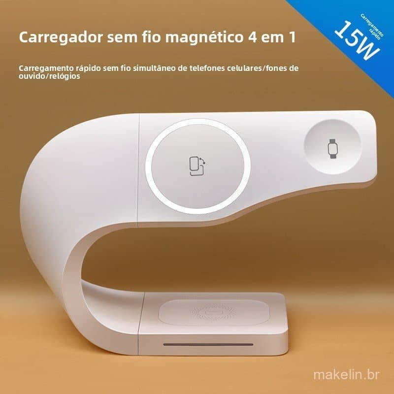 Carregador magnético sem fio para celular, suporte para celular, carga rápida sem fio, quatro em um IZX
