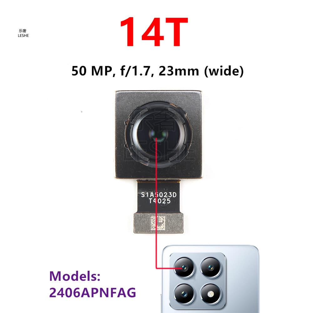 Câmera Traseira Principal De 50MP Para Peças De Reparo De Smartphone Do Módulo De Xiaomi 14T/Mi 14T