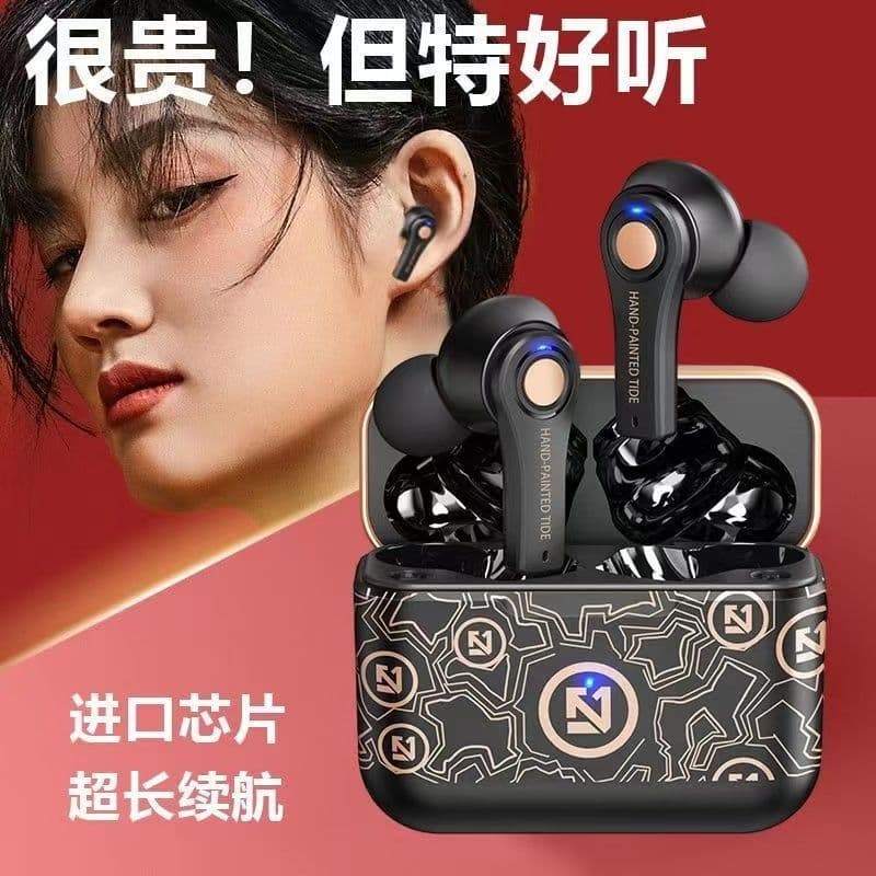 Fone de ouvido bluetooth cabo casal tws jogo guofeng fone de ouvido bluetooth à prova dwaterproof água adequado para viv