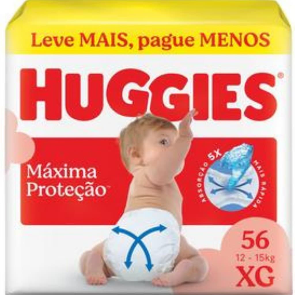 FRALDA HUGGIES SUPREME CARE HIPER XG 56 UNIDADES