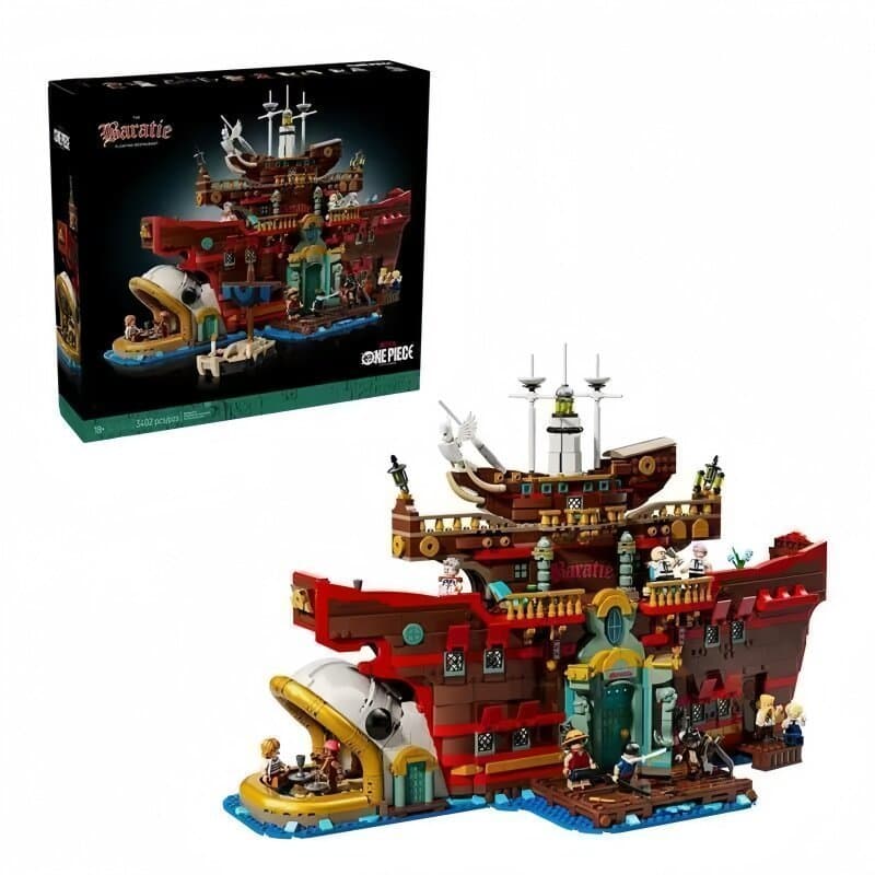 Compatível com o modelo de blocos de montar LEGO 75640 One Piece Barati Sea Restaurant, brinquedo educativo para meninos