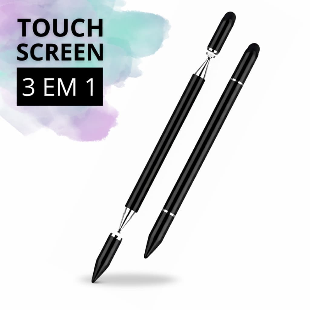 3 EM 1 Caneta Touch Screen Ponta Fina IOS Android Alta Precisão Stylus Universal Tablet Celular