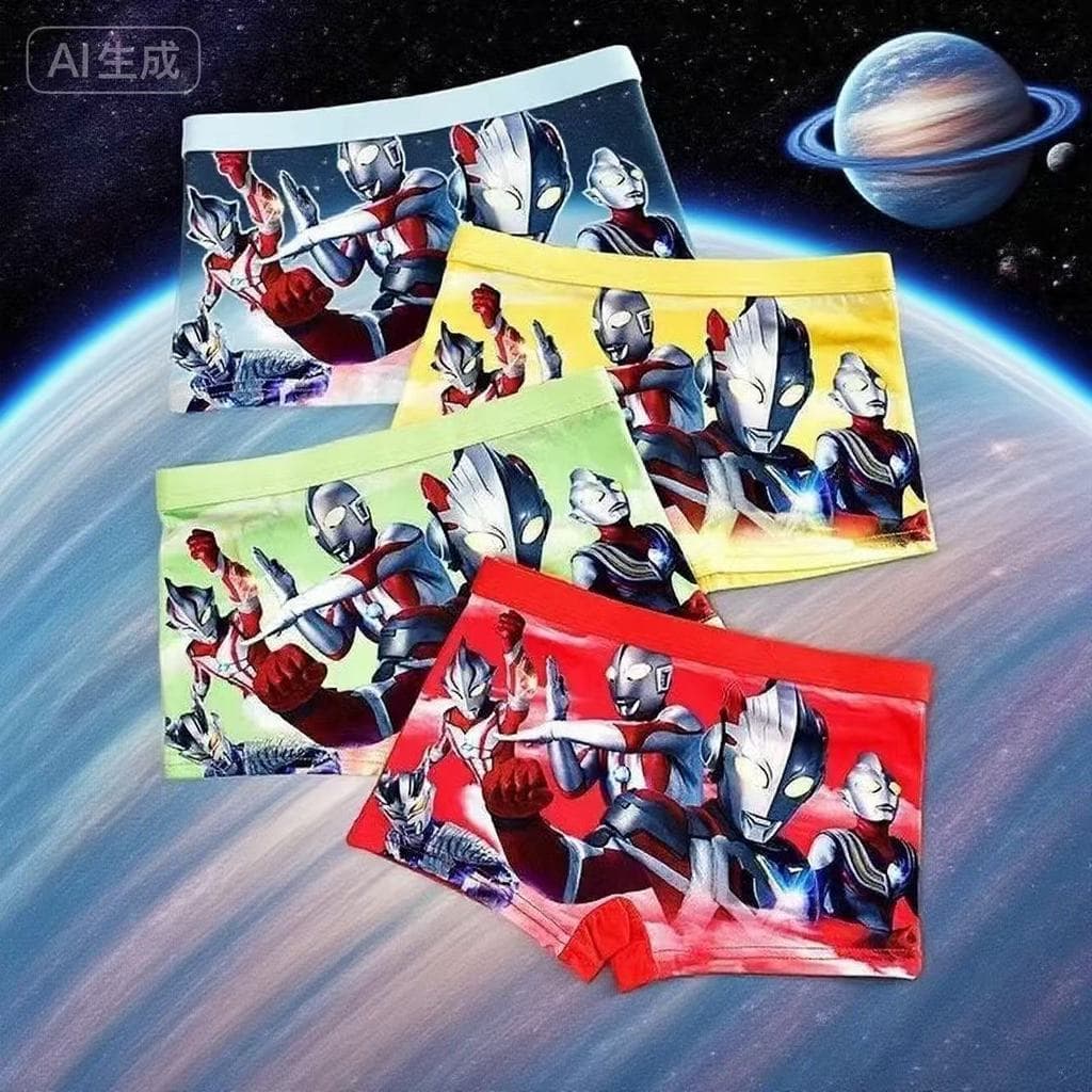 Homem-aranha Ultraman meninas roupa interior de algodão puro Boxer menina bebê menina todo algodão menino Shorts sem nád
