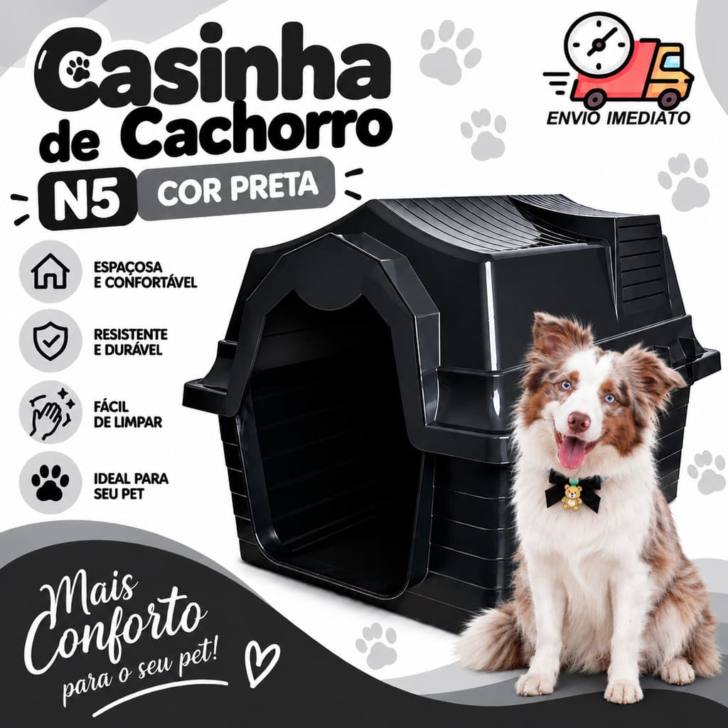 Casinha De Cachorro N5 ou N4 HouseDOG Casa Pet Para Cachorro de Porte Pequeno e Médio várias cores