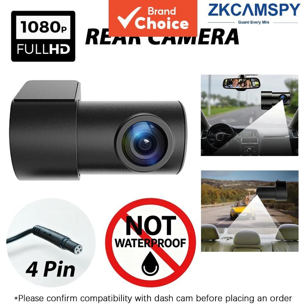 Câmera De Visão Traseira Do Carro 1080p HD 4 Pinos Para Dvr Mirror Dashcam 360 ° Rotação