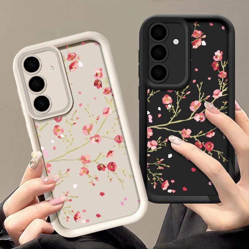 Capinha Para Samsung A17 A15 A16 A07 A54 A55 A56 A34 A35 A14 Laço Rosa Borboleta Silicone Celular Anti Impacto 